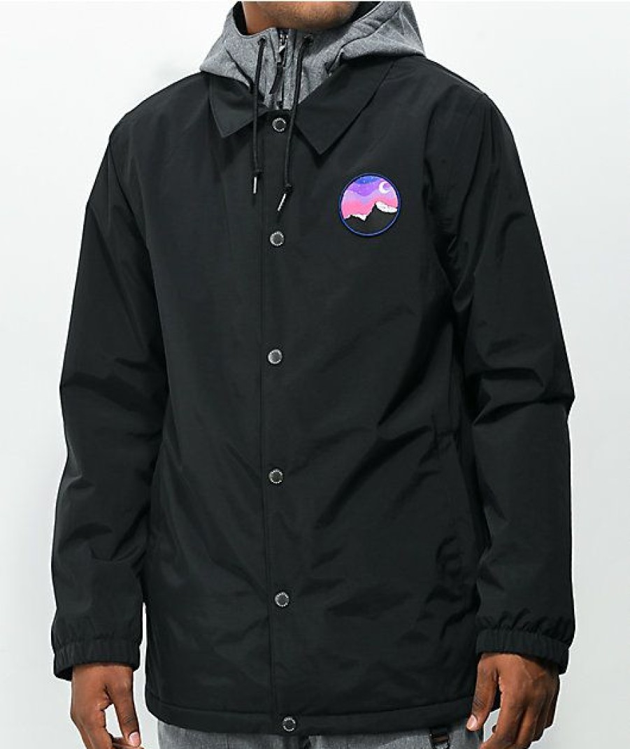 Clothing * | Empyre Downpour Black & Grey 10K Snowboard Jacket Promotions