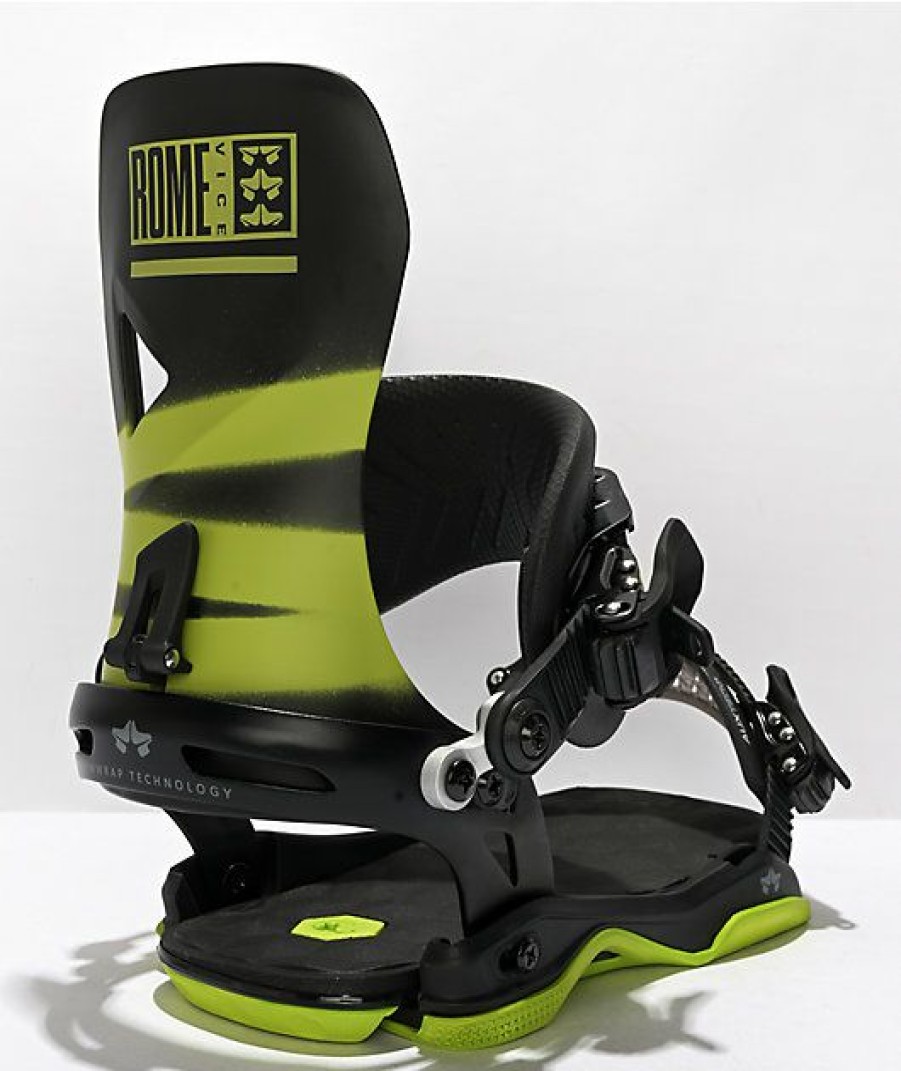 Snowboard * | Rome Vice Acid Black Snowboard Bindings 2022 Limit Offer