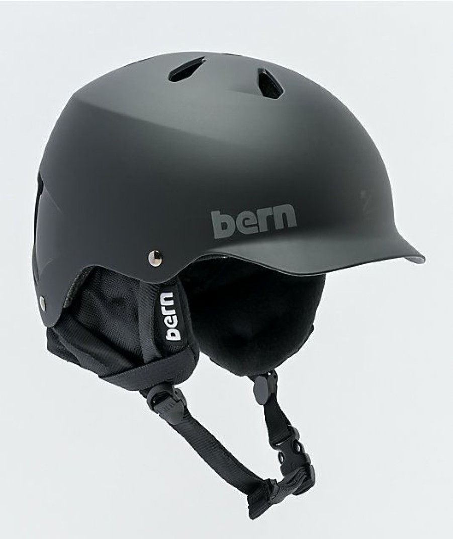 Snowboard * | Bern Watts 8Tracks Black Snowboard Helmet Limit Offer