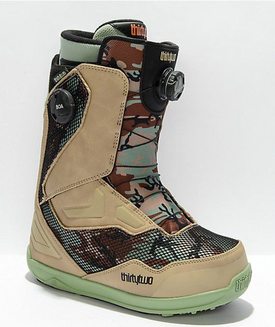 Snowboard * | Thirtytwo Tm-2 Double Boa Tan & Camo Snowboard Boots 2022 Limit Offer