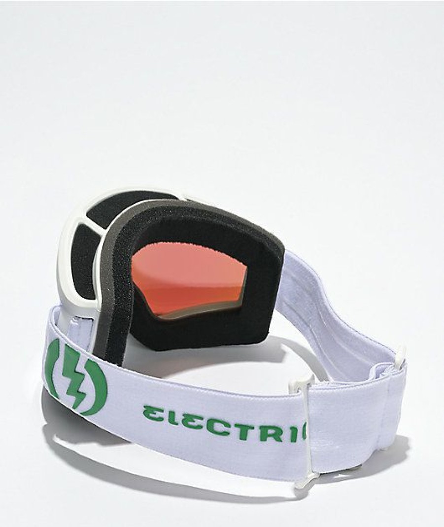 Snowboard * | Electric Egv Matte White Green Chrome Snowboard Goggles Limit Offer