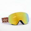 Snowboard * | Vonzipper Encore White Snow Leopard & Gold Chrome Snowboard Goggles Limit Offer