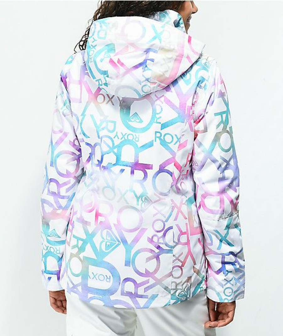 Snowboard * | Roxy Jetty Mix Print 10K Snowboard Jacket Limit Offer