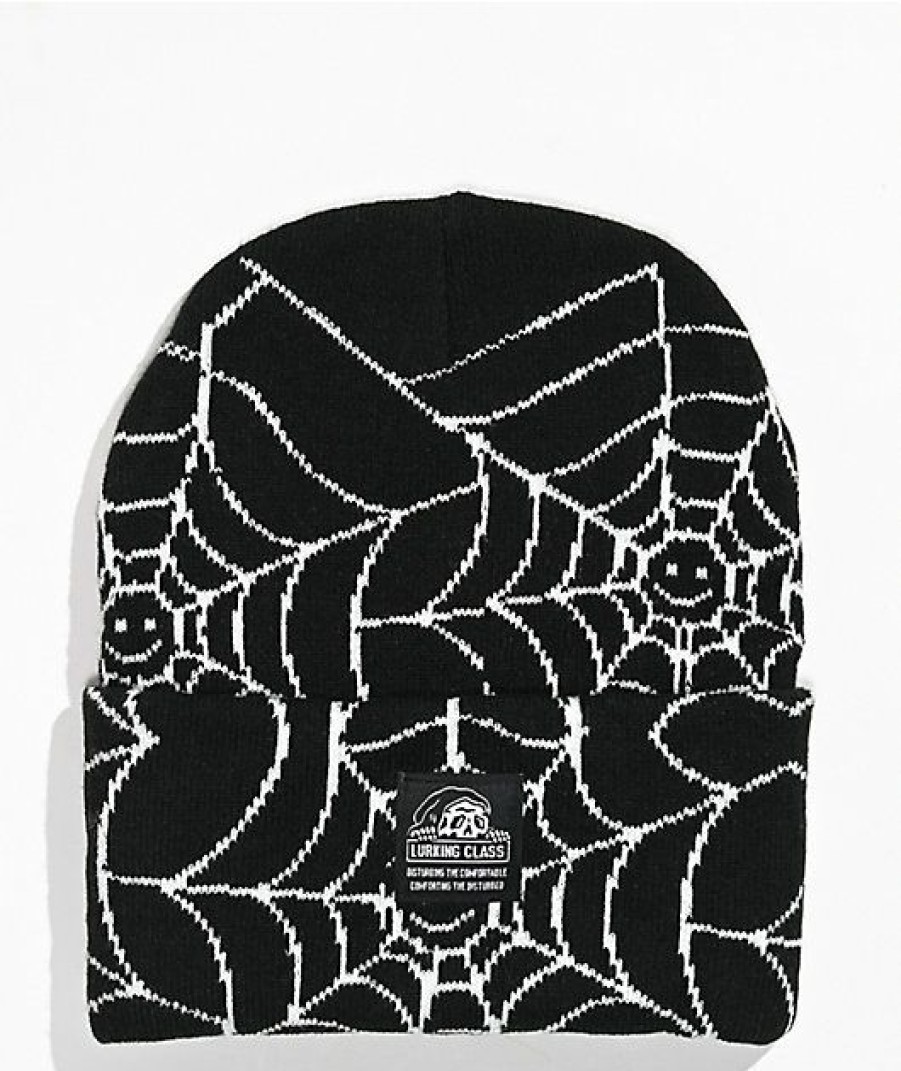 Beanies * | Lurking Class By Sketchy Tank Webs Black Beanie Promotions