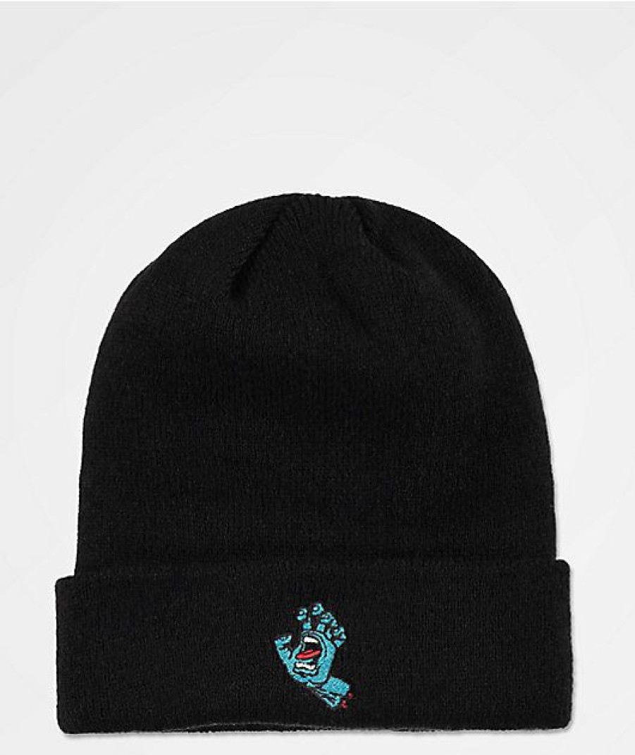 Beanies * | Santa Cruz Screaming Hand Black Beanie Promotions