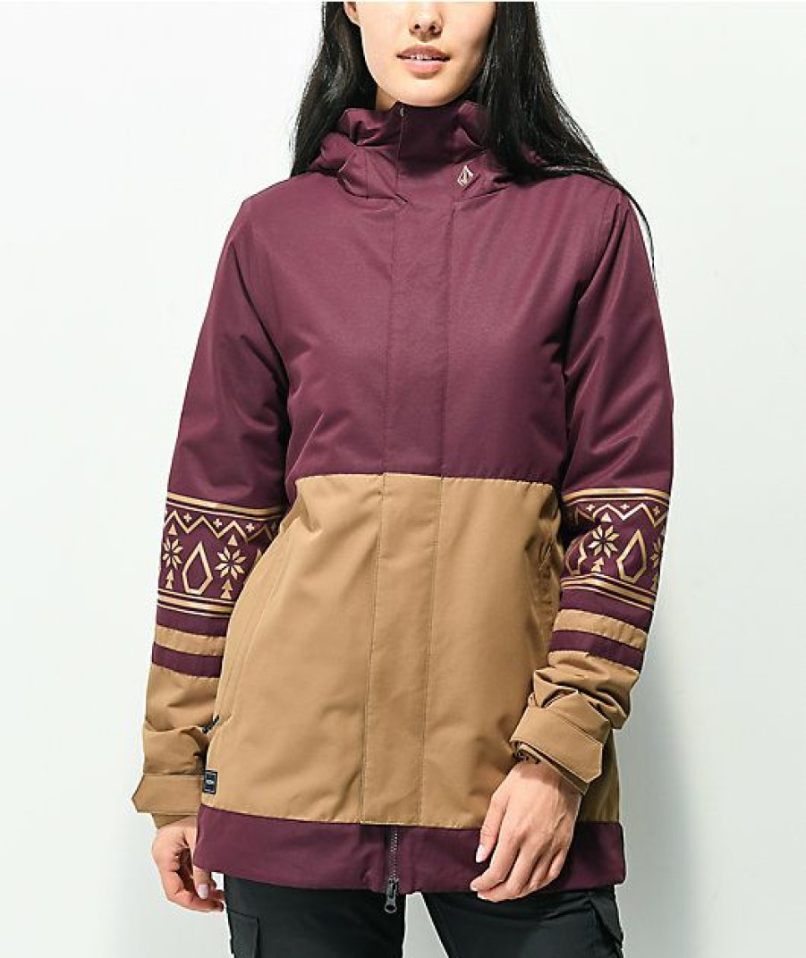 Snowboard * | Volcom Westlands Merlot 10K Snowboard Jacket Limit Offer