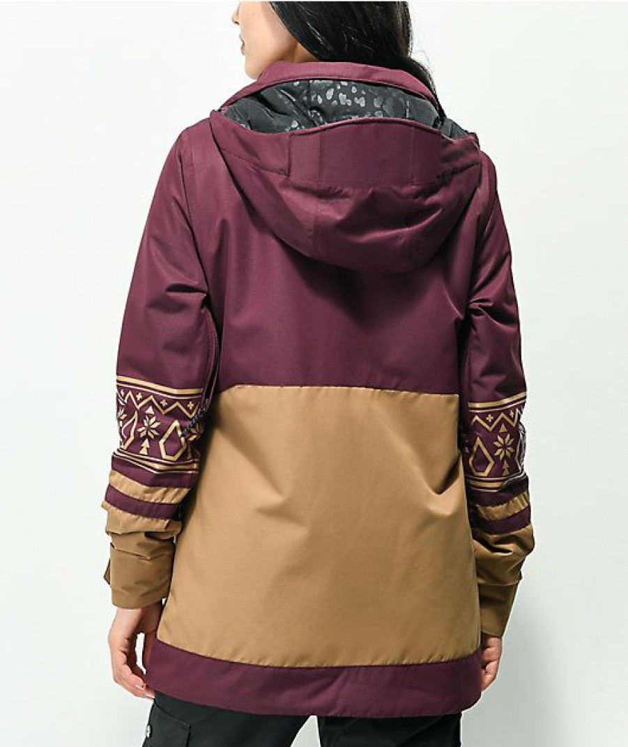 Snowboard * | Volcom Westlands Merlot 10K Snowboard Jacket Limit Offer