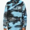 Clothing * | Empyre Tyen Blue & Black Tie Dye Sherpa Fleece Hoodie Promotions