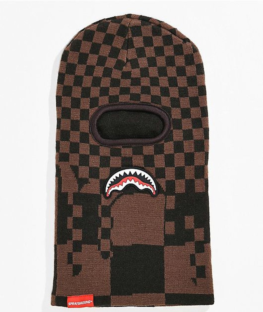 Snowboard * | Sprayground Sharks In Paris Brown & Black Balaclava Limit Offer