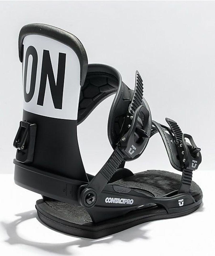 Snowboard * | Union Contact Pro Black Snowboard Bindings 2022 Limit Offer