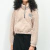 Clothing * | Odd Future Sherpa Tan Crop Half Zip Fleece Jacket Promotions