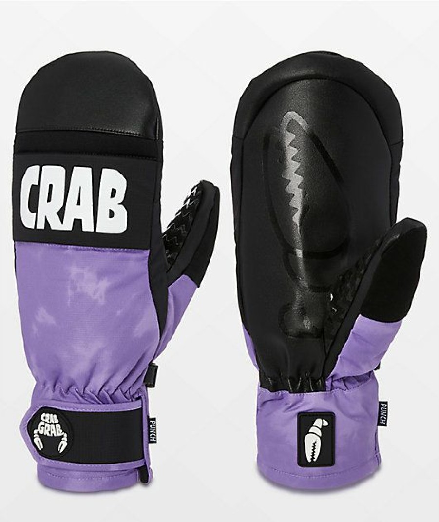 Snowboard * | Crab Grab Punch Purple 15K Snowboard Mittens Limit Offer