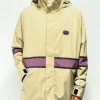 Clothing * | Quiksilver Live Wire Tan & Purple 10K Snowboard Jacket Promotions