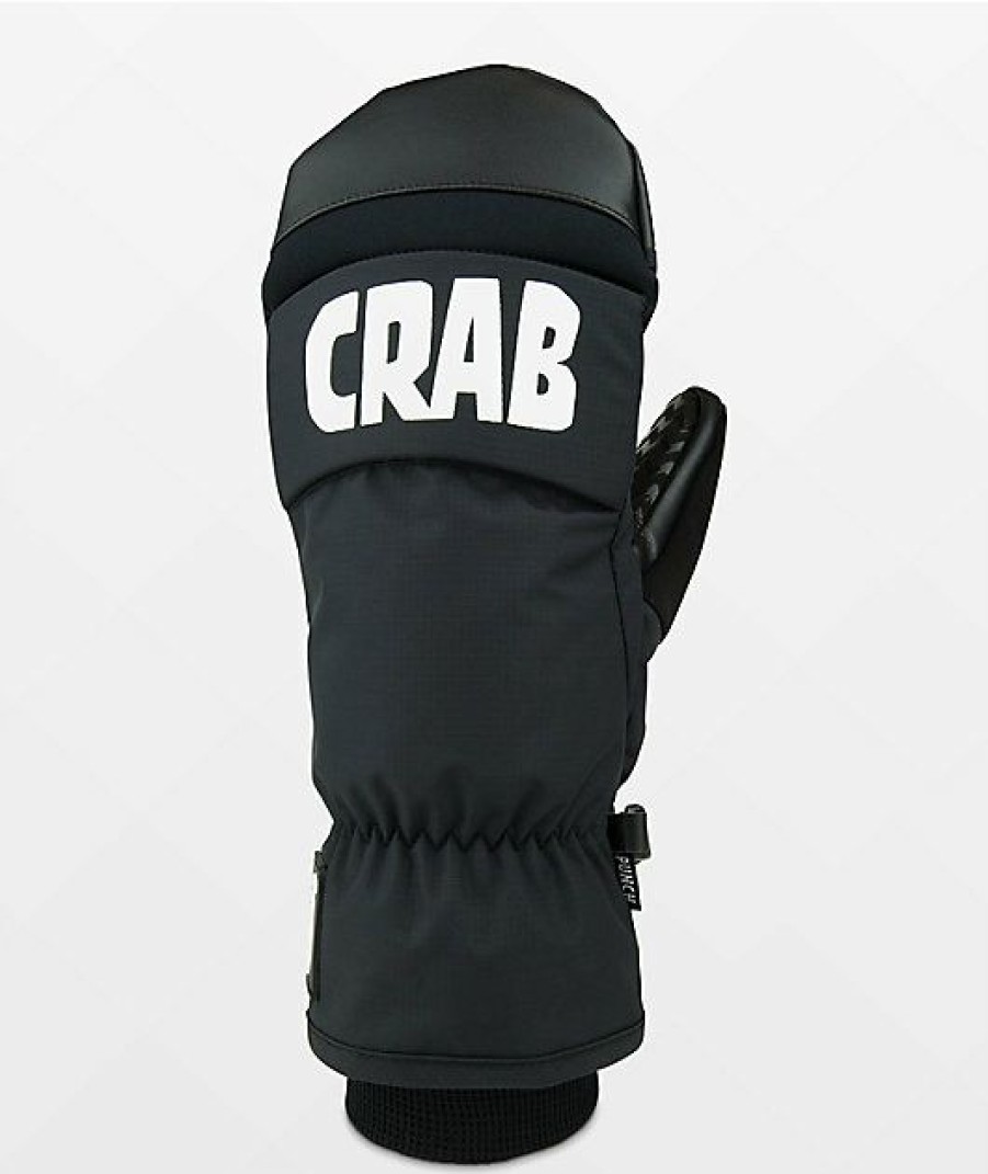 Snowboard * | Crab Grab Punch Mitt Black Snowboard Mittens Limit Offer