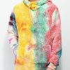 Clothing * | Empyre Rainbow Tie Dye Sherpa Fleece Hoodie Promotions