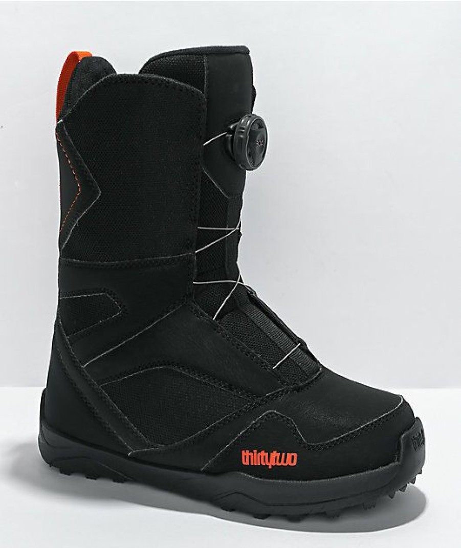 Snowboard * | Thirtytwo Kids Boa Black Snowboard Boots 2022 Limit Offer