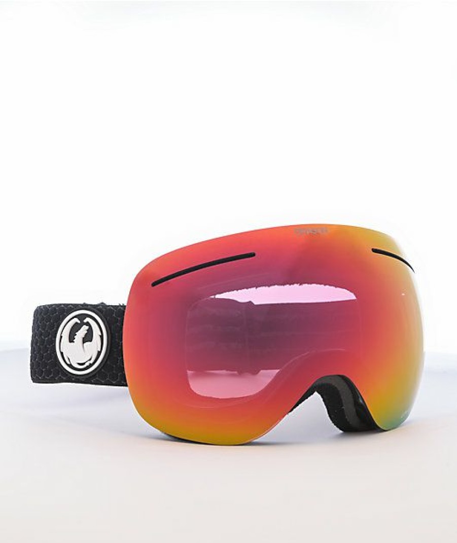 Snowboard * | Dragon X1 Split Lumalens Red Snowboard Goggles Limit Offer