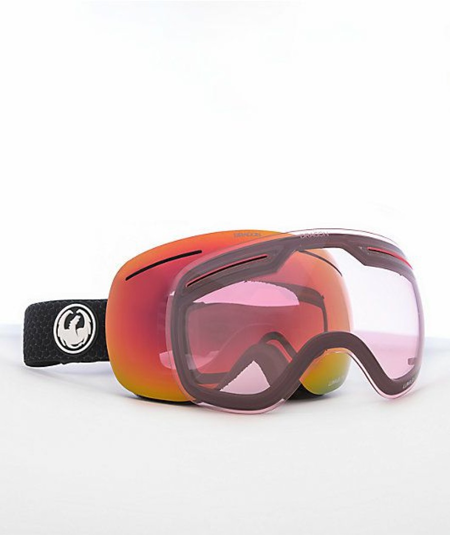 Snowboard * | Dragon X1 Split Lumalens Red Snowboard Goggles Limit Offer