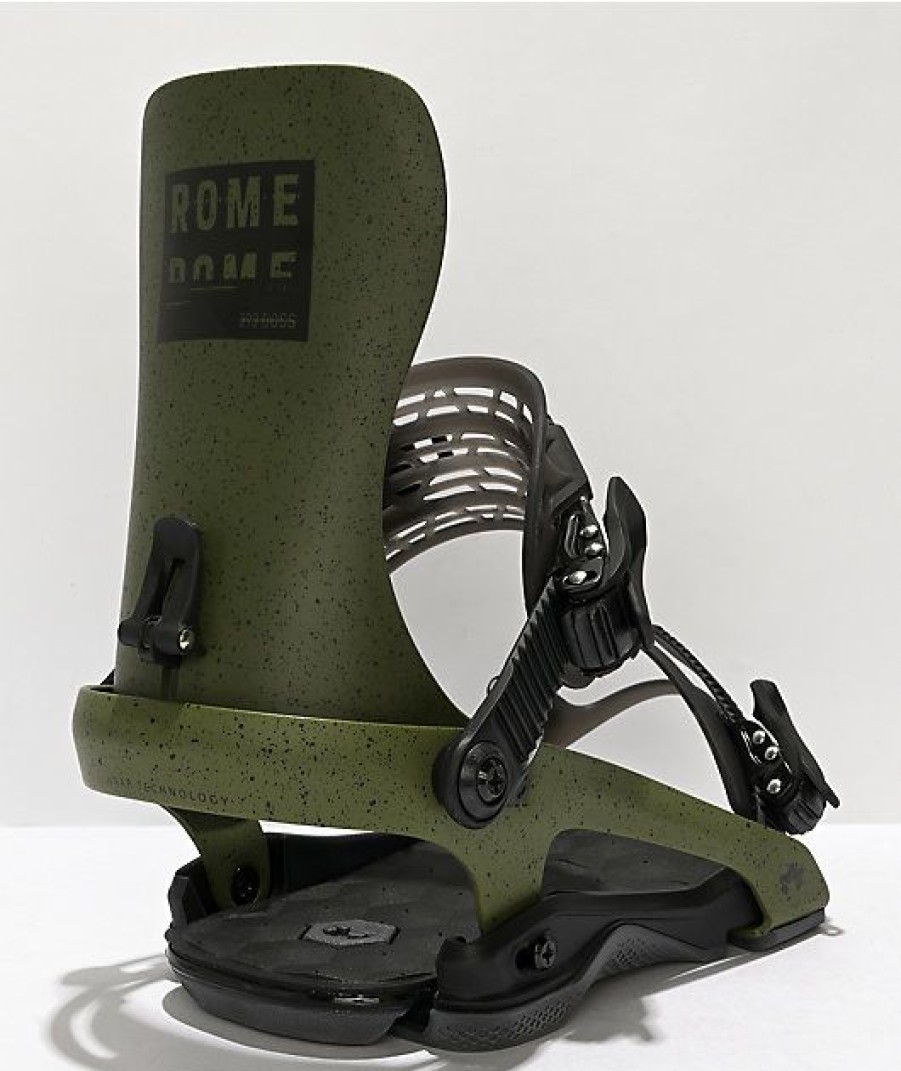 Snowboard * | Rome 390 Boss Green Snowboard Bindings 2022 Limit Offer