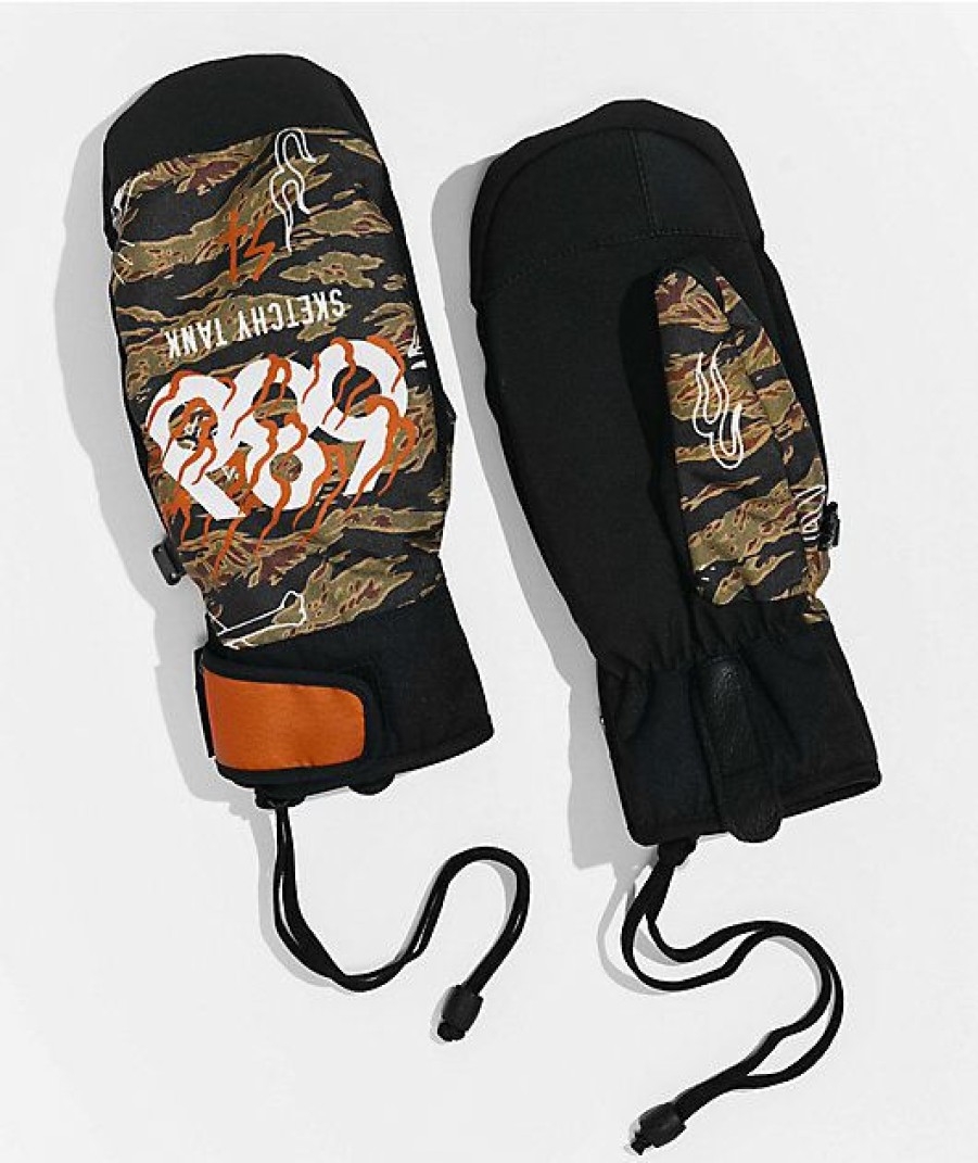 Snowboard * | 686 X Sketchy Tank Mountain Camo Snowboard Mitts Limit Offer