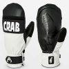 Snowboard * | Crab Grab Punch White 15K Snowboard Mittens Limit Offer