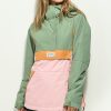 Snowboard * | Billabong Day Break Green, Gold, & Pink 10K Anorak Snowboard Jacket Limit Offer