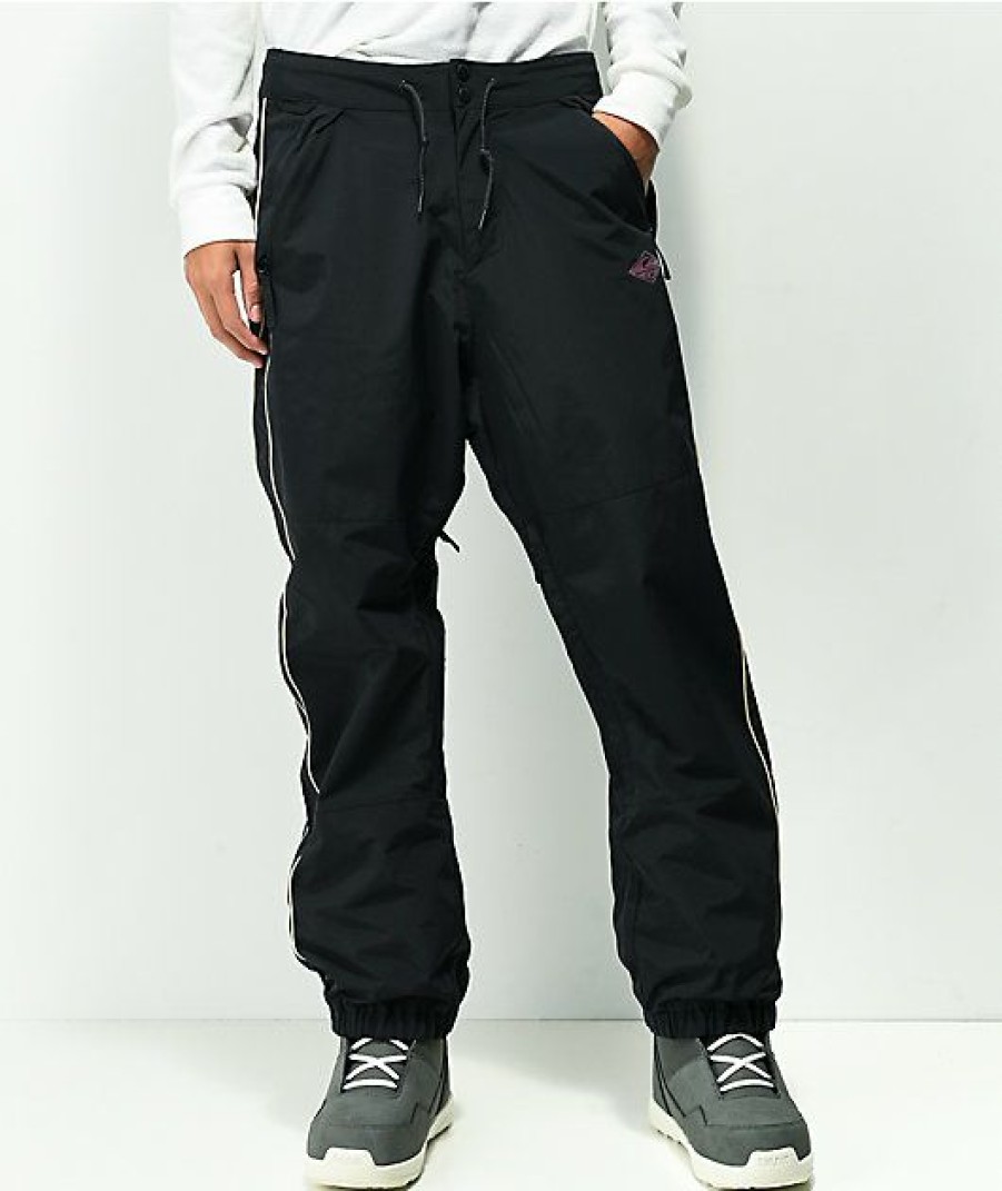 Snowboard * | Quiksilver Snow Down Black 10K Snowboard Pants Limit Offer