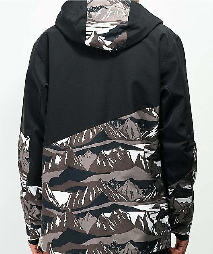 Clothing * | Picture Organic Trifid Black & Camo 10K Anorak Snowboard Jacket Promotions