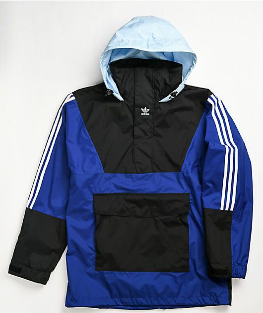 Clothing * | Adidas Anorak Black & Blue 10K Snowboard Jacket Promotions