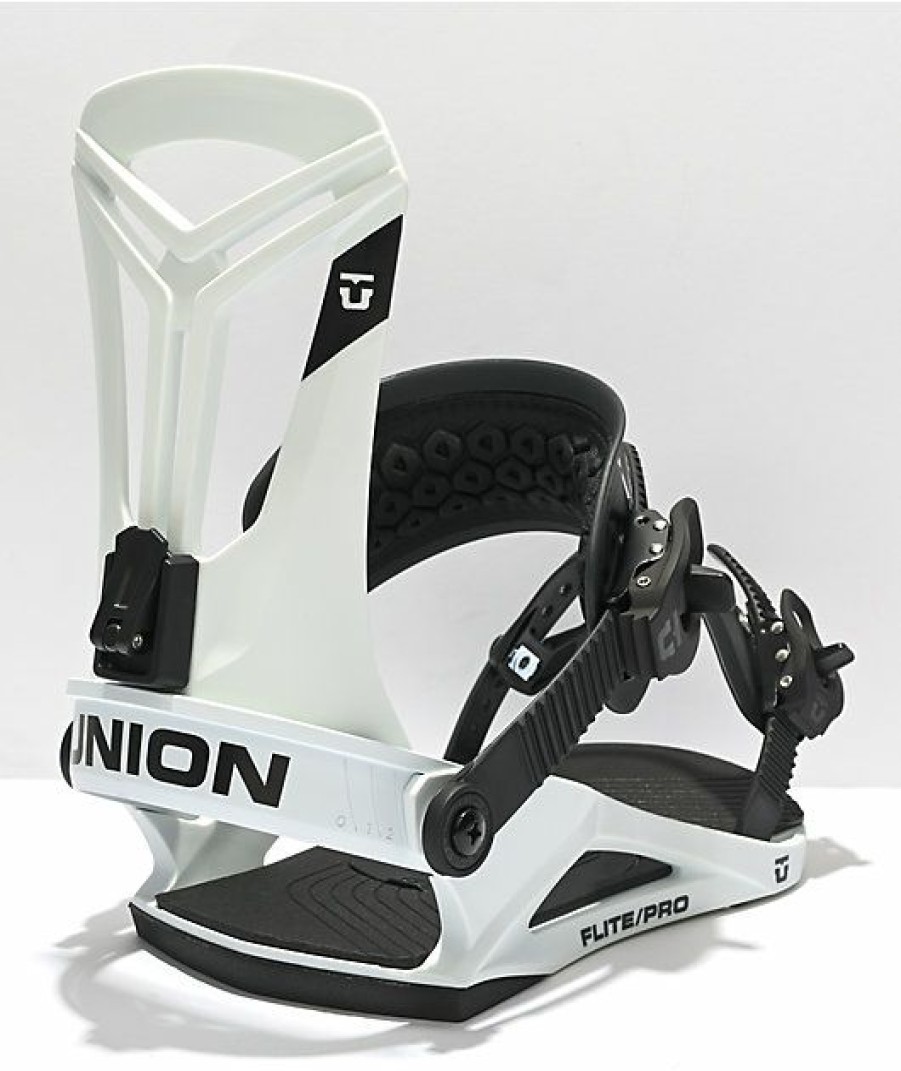 Snowboard * | Union Flite Pro White Snowboard Bindings 2022 Limit Offer