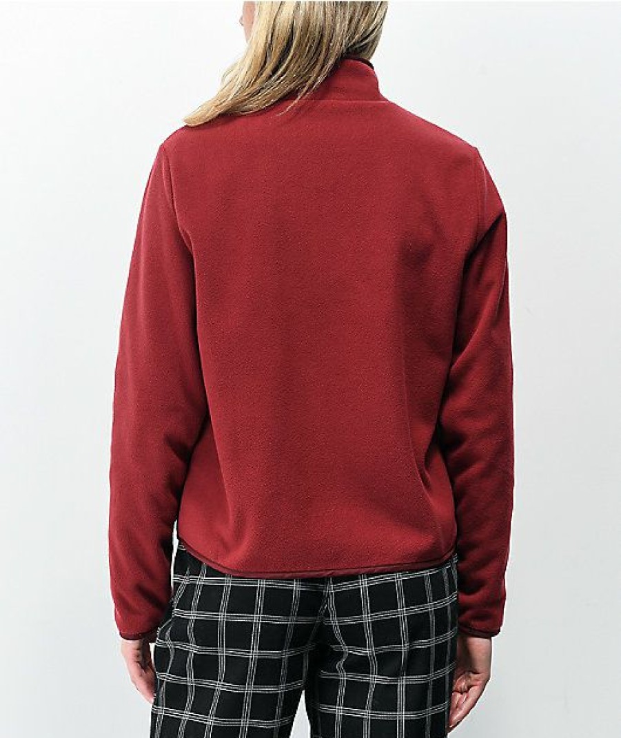 Clothing * | Vans Tommy Burgundy Fleece Zip Jacket Promotions