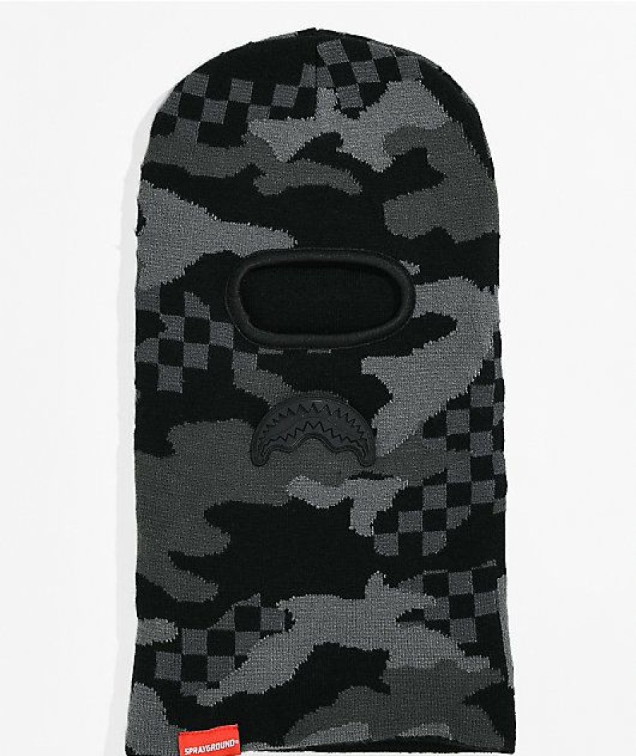 Snowboard * | Sprayground 3 A.M. Never Sleep Black & Grey Balaclava Limit Offer