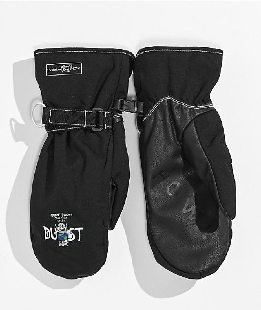 Snowboard * | Howl X Dustbox Black Snowboard Mitts Limit Offer