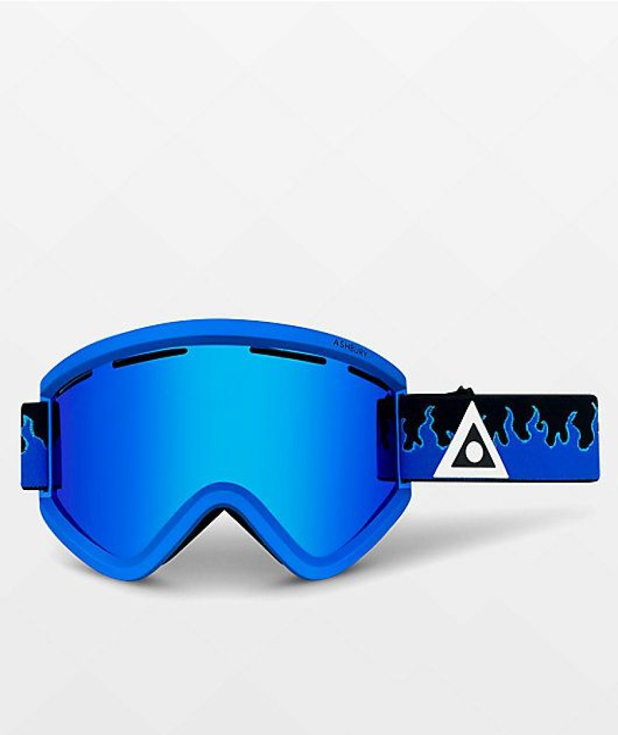 Snowboard * | Ashburry Team Jibgurl Blue Flame Blue Chrome Snowboard Goggles Limit Offer