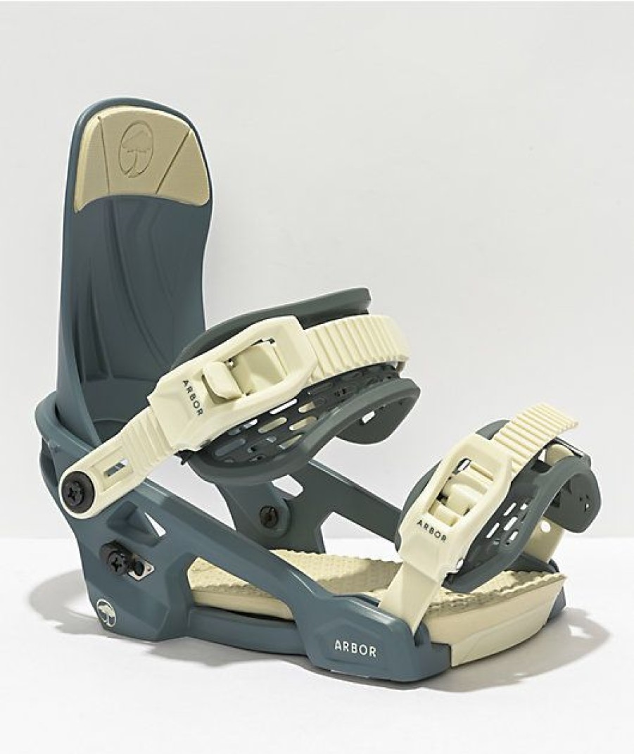 Snowboard * | Arbor Women'S Acacia Grey Snowboard Bindings 2022 Limit Offer