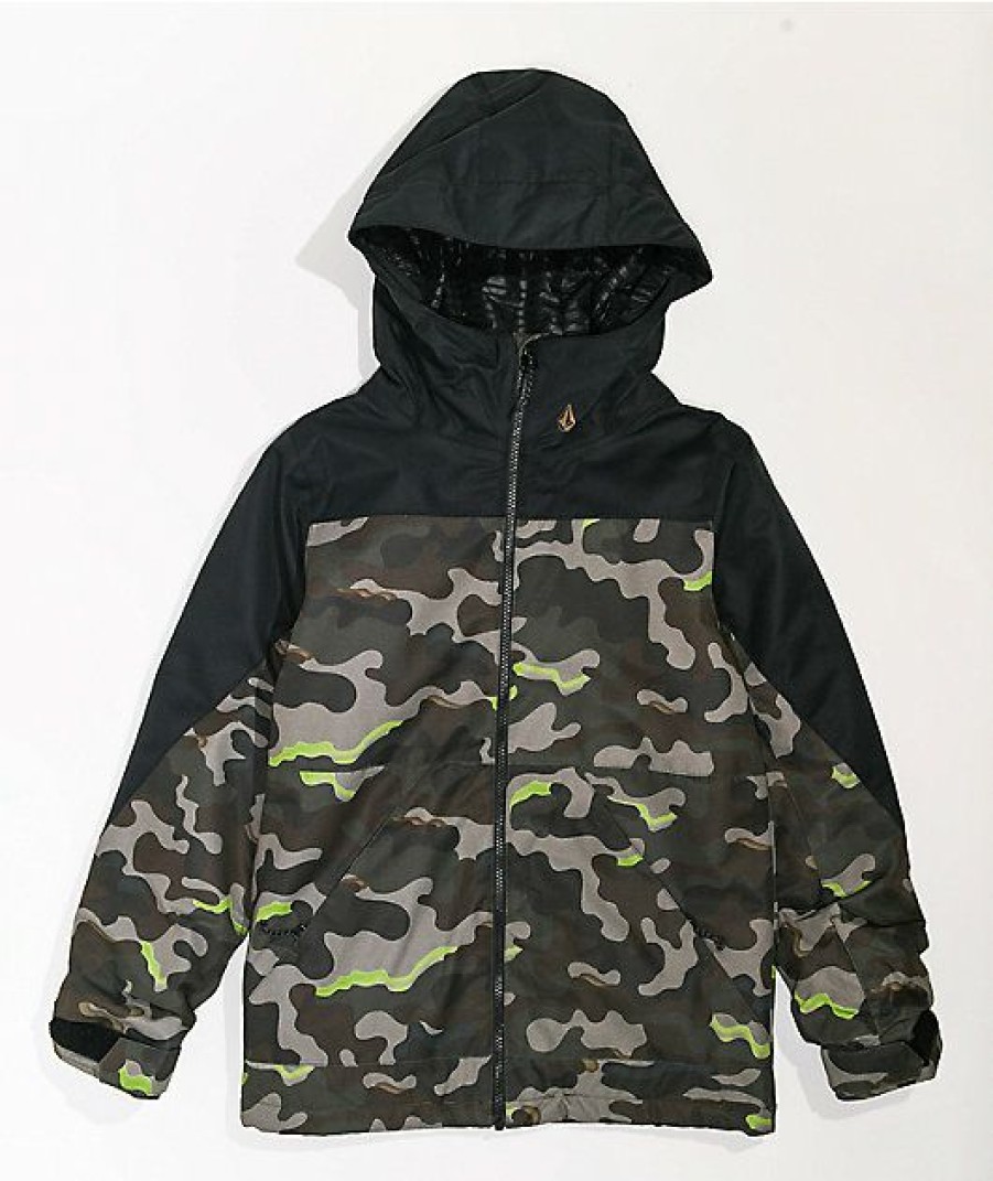 Clothing * | Volcom Kids' Vernon Insulated Camo 10K Snowboard Jacket Promotions