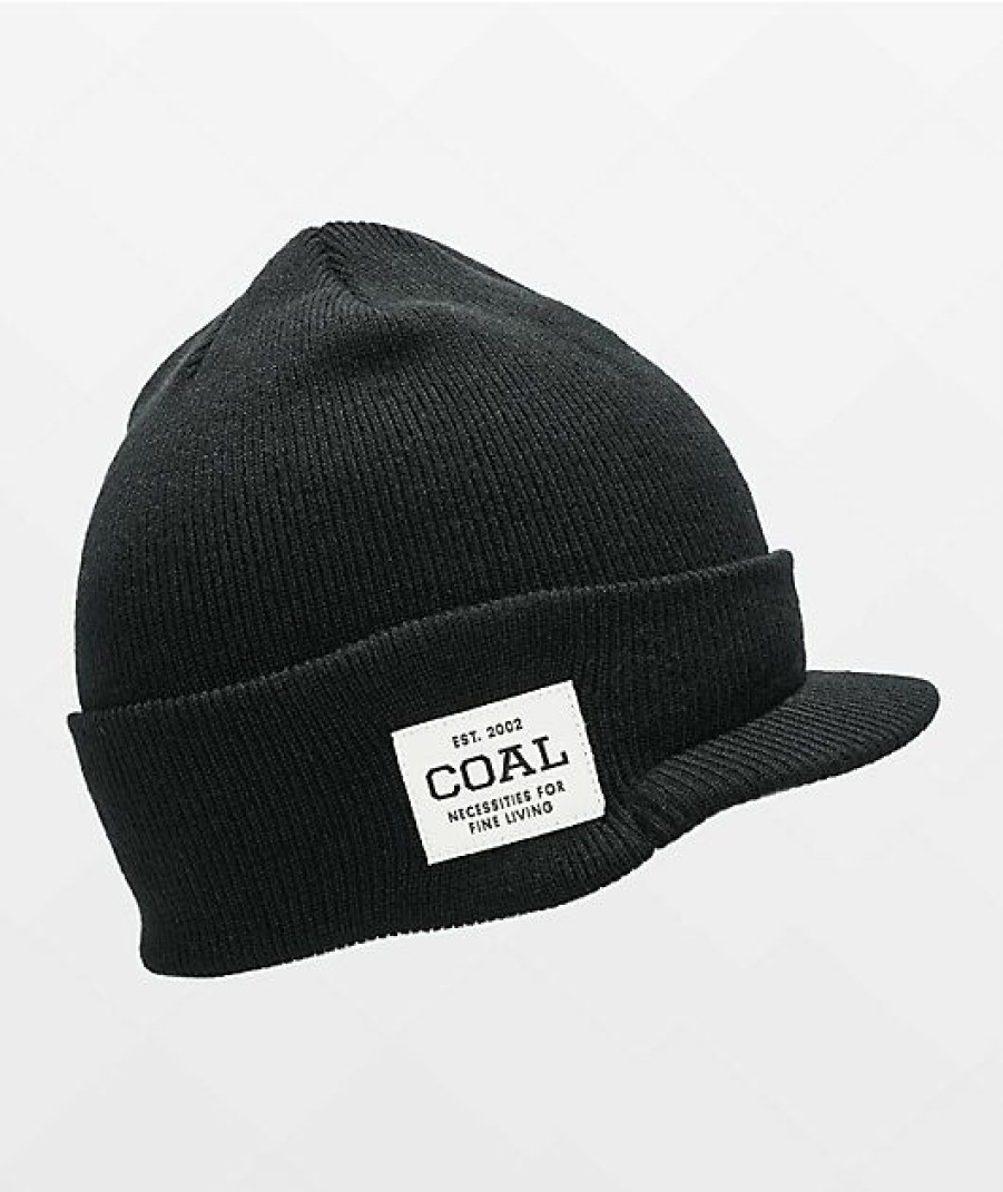 Beanies * | Coal The Uniform Black Brim Beanie Promotions