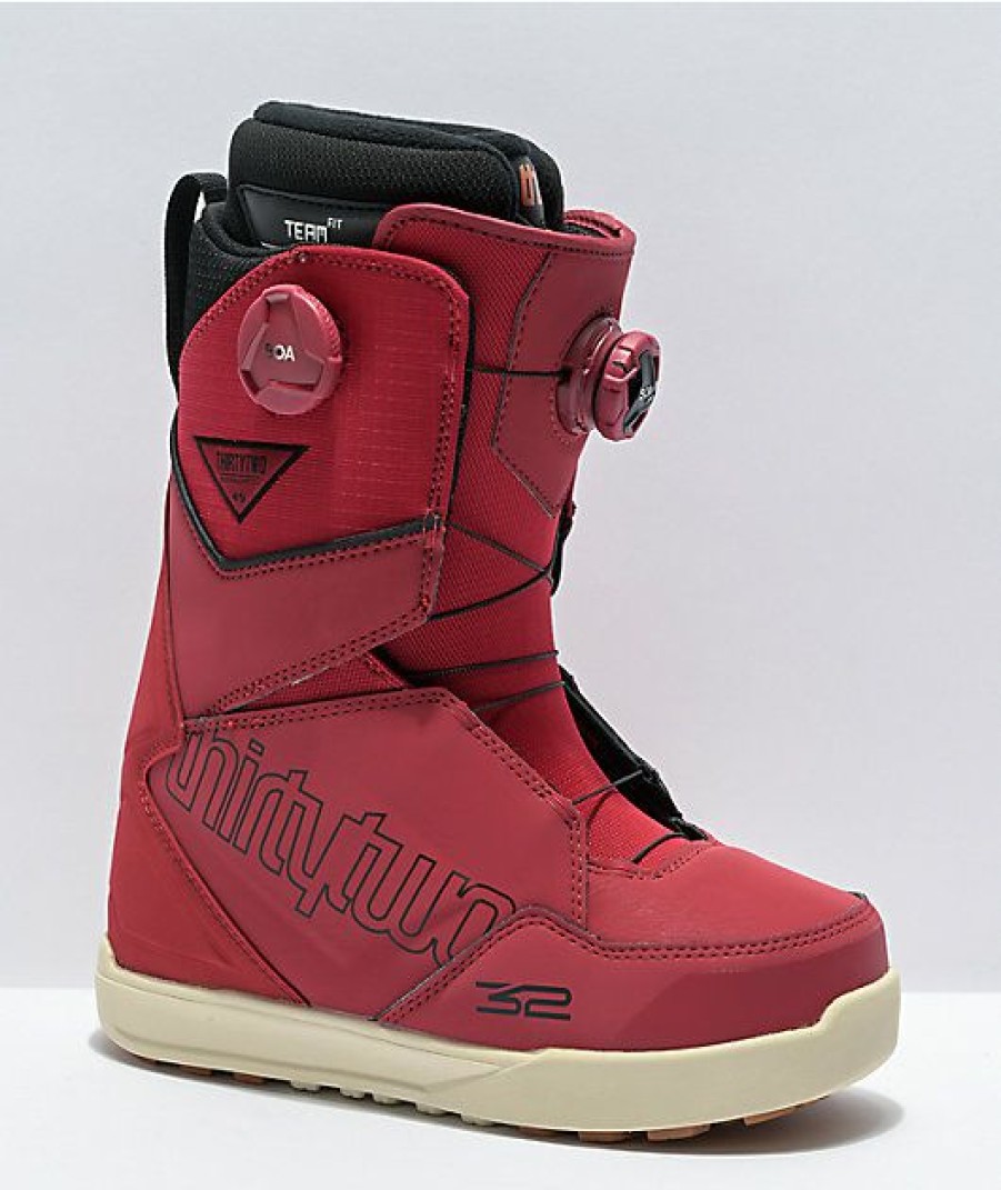 Snowboard * | Thirtytwo Lashed Double Boa Red Snowboard Boots 2021 Limit Offer