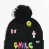 Beanies * | A-Lab Smile Black Pom Beanie Promotions